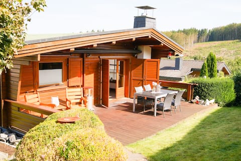 Hubertus wooden house with sauna and fireplace