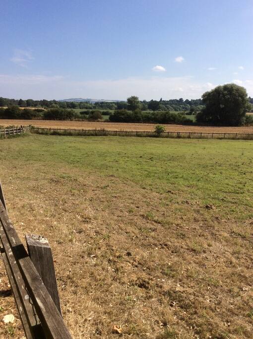 View to Bredon Hill from right of driveway.