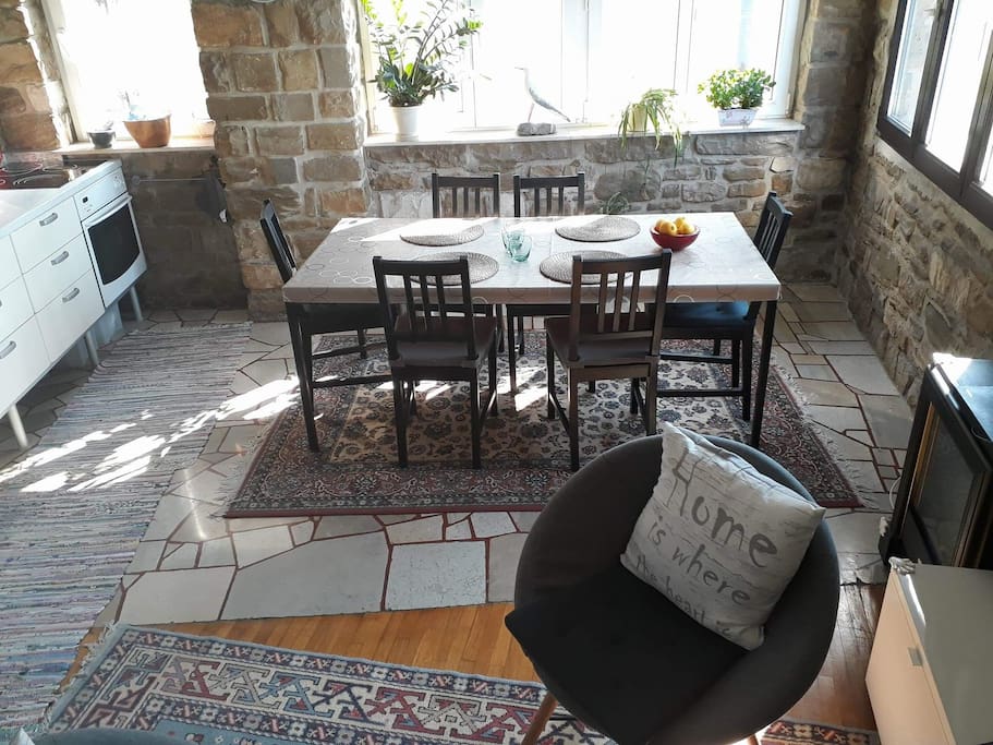 Dining area with kitchen