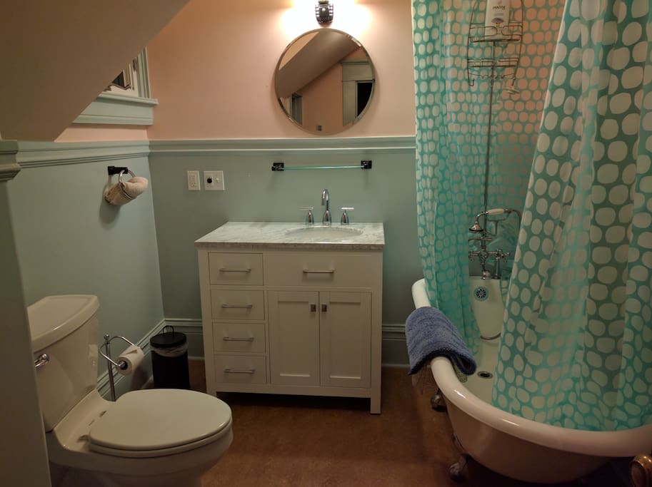 Private Bathroom with clawfoot tub & shower