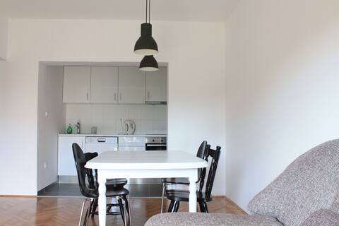 Spacious apt with garden &private parking near sea