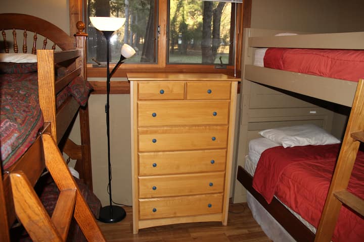 Lower level bedroom number 2, 2 sets of twin bunk beds