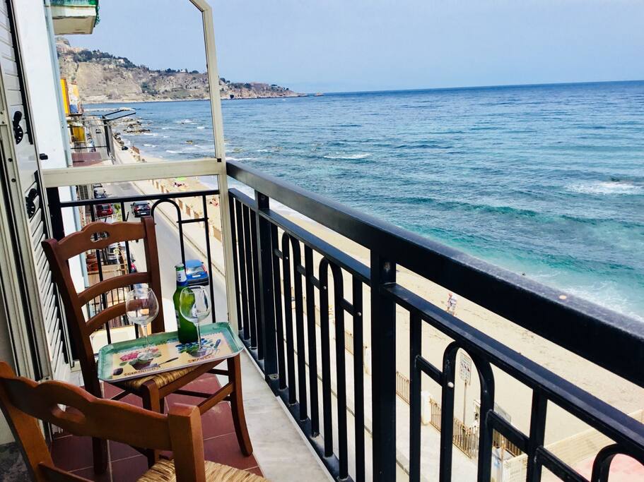 View of Capo Taormina from kitchen balcony