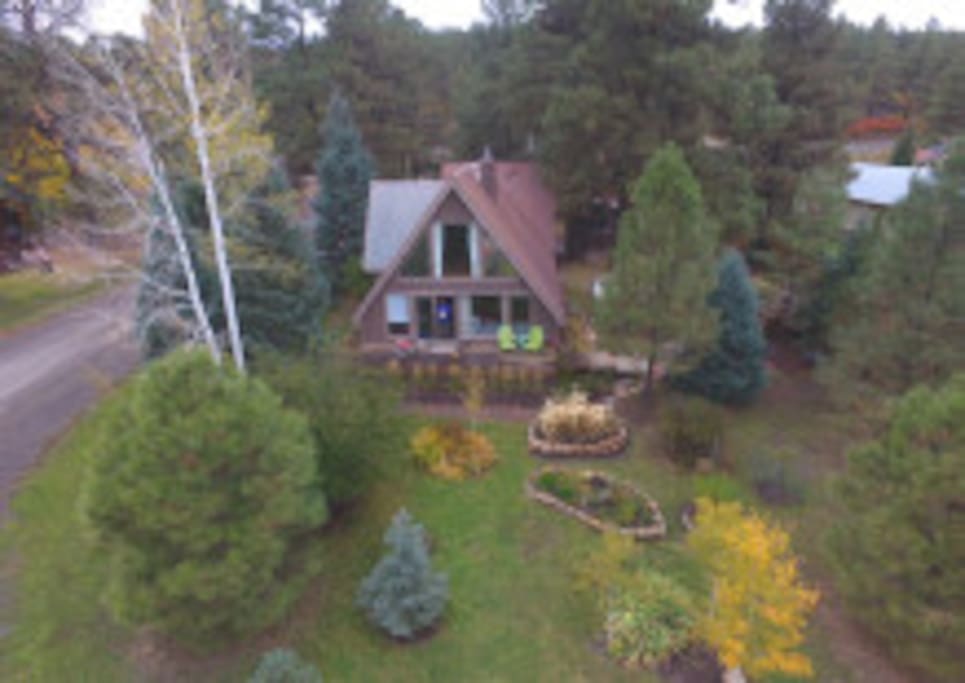 The gorgeous birds-eye of the property
