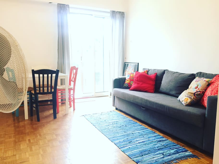 Bright lounge with balcony access