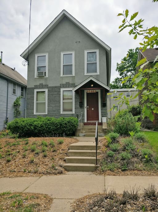 This is our duplex! We're one door from the Upper Riverside Park in a secret little neighborhood in the heart of MPLS.