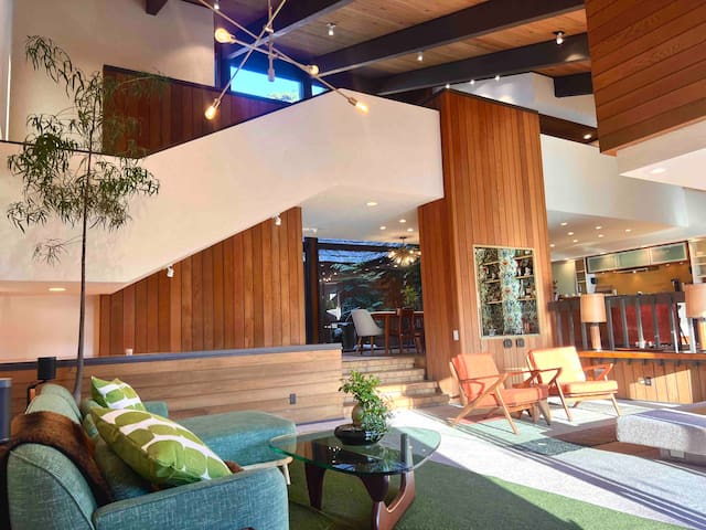 Mid-Century Modern Dream Home with Pool + Sauna