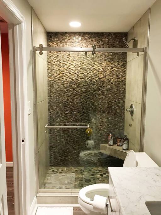 Mega Shower Head over Rocks