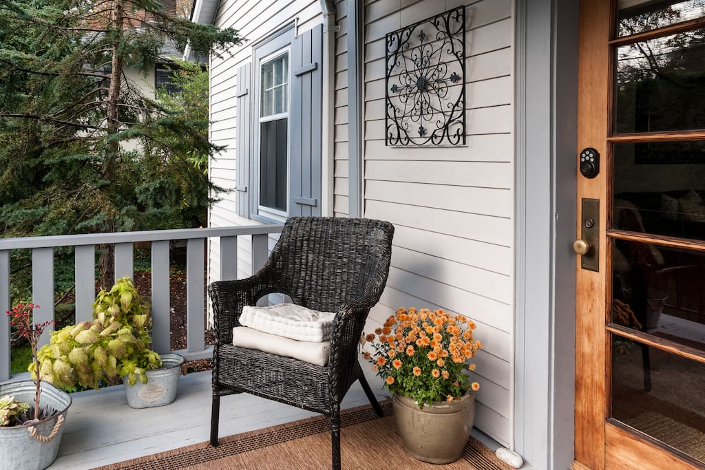 Enjoy a morning coffee on the comfortable covered porch