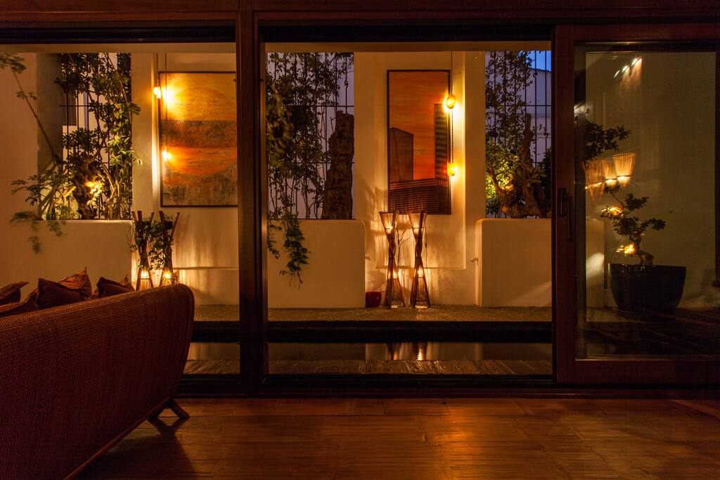 balcones de noche unión con salón