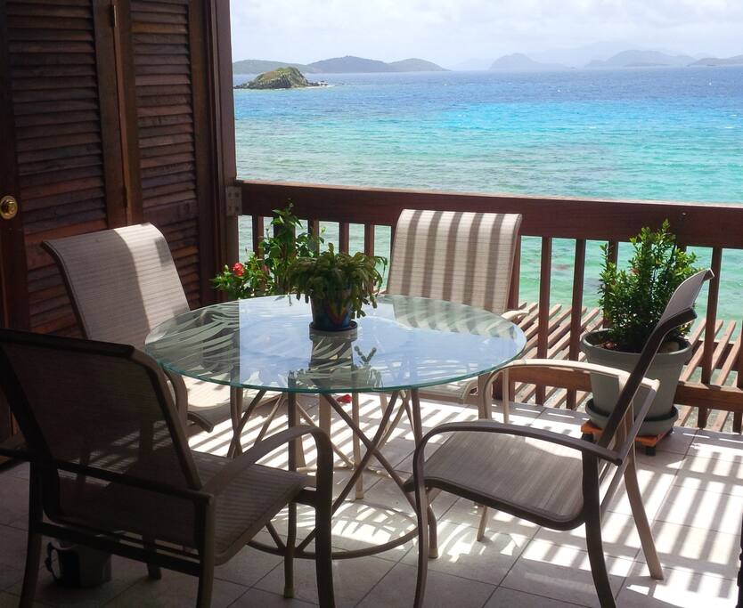 Alfresco dining for four with a view.