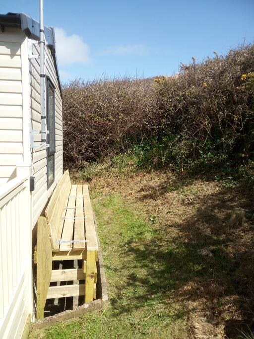 Or totally private sheltered sun trap at the rear of the van!