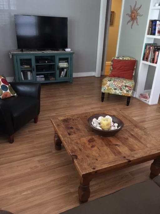 Large screen TV in the living room