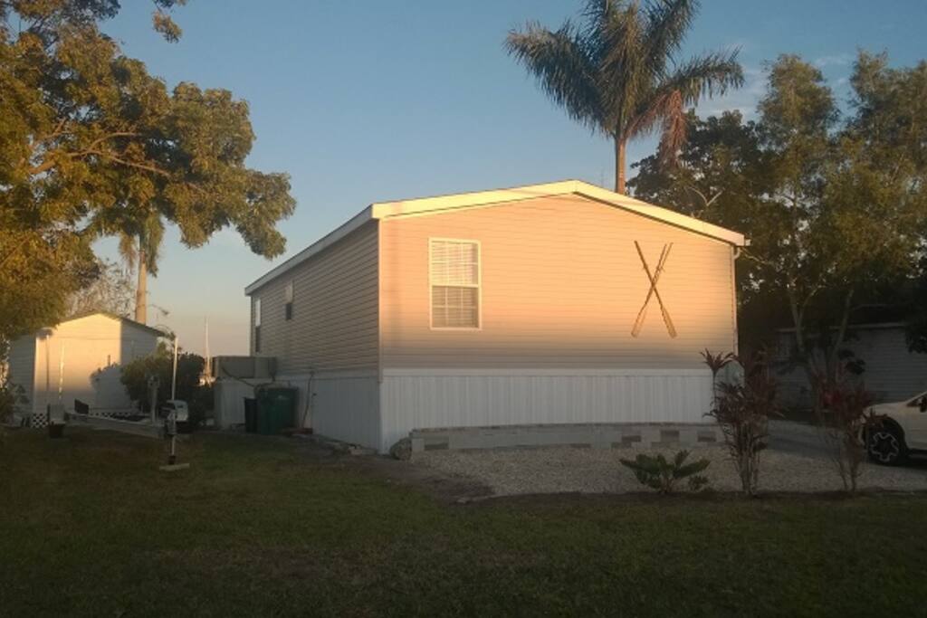 Tarpon Landing from the street. Home is on a dead end street - quiet at night here. Stars are so close you can reach up and almost touch them.