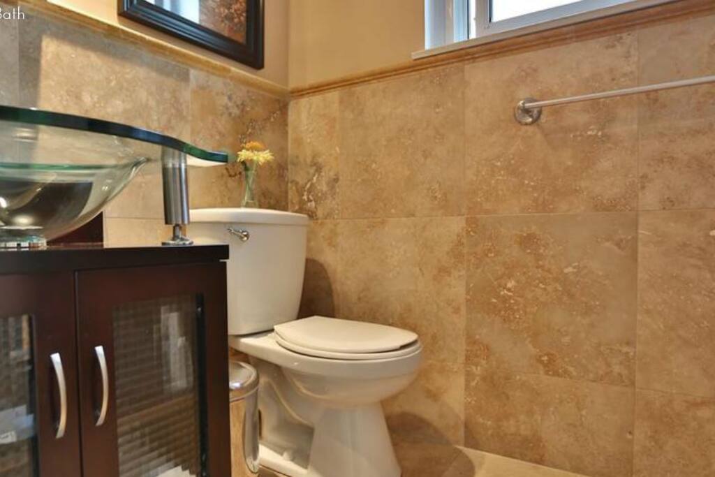 Very clean 3 piece washroom with standing shower
