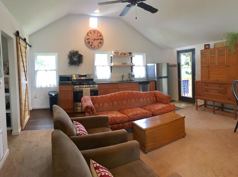 Great Room with brand new kitchen and lots of light!