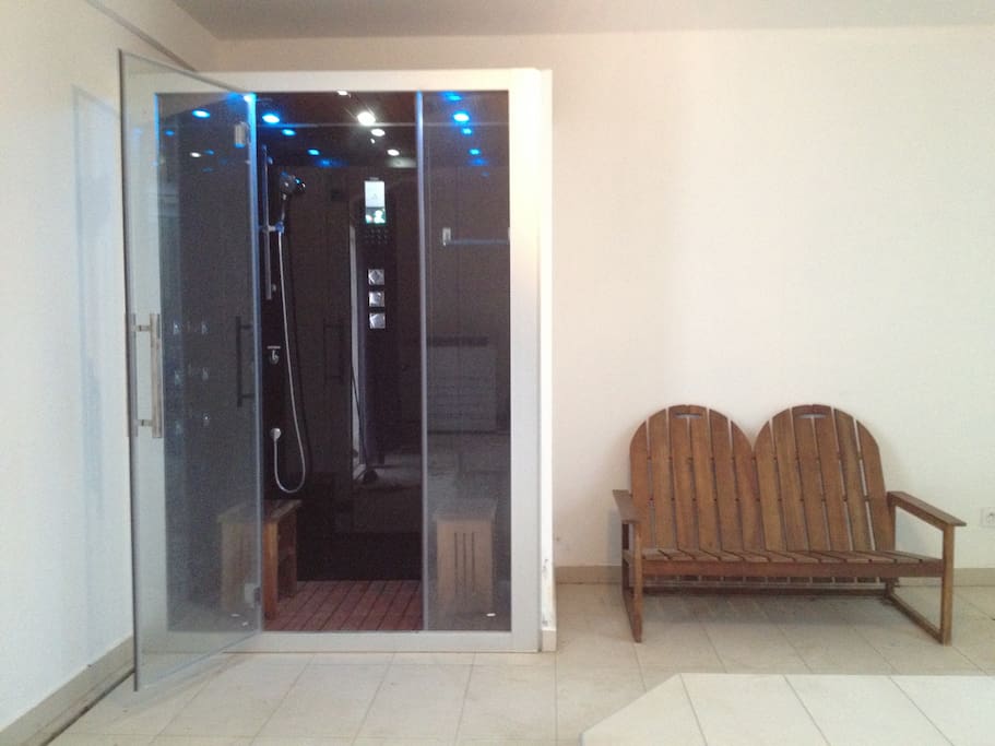 cabine de douche 2 places avec hammam et radio