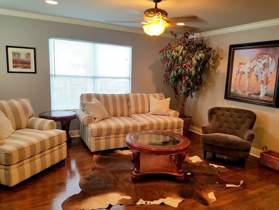 Relaxing Living Room with Flat Screen Tv.