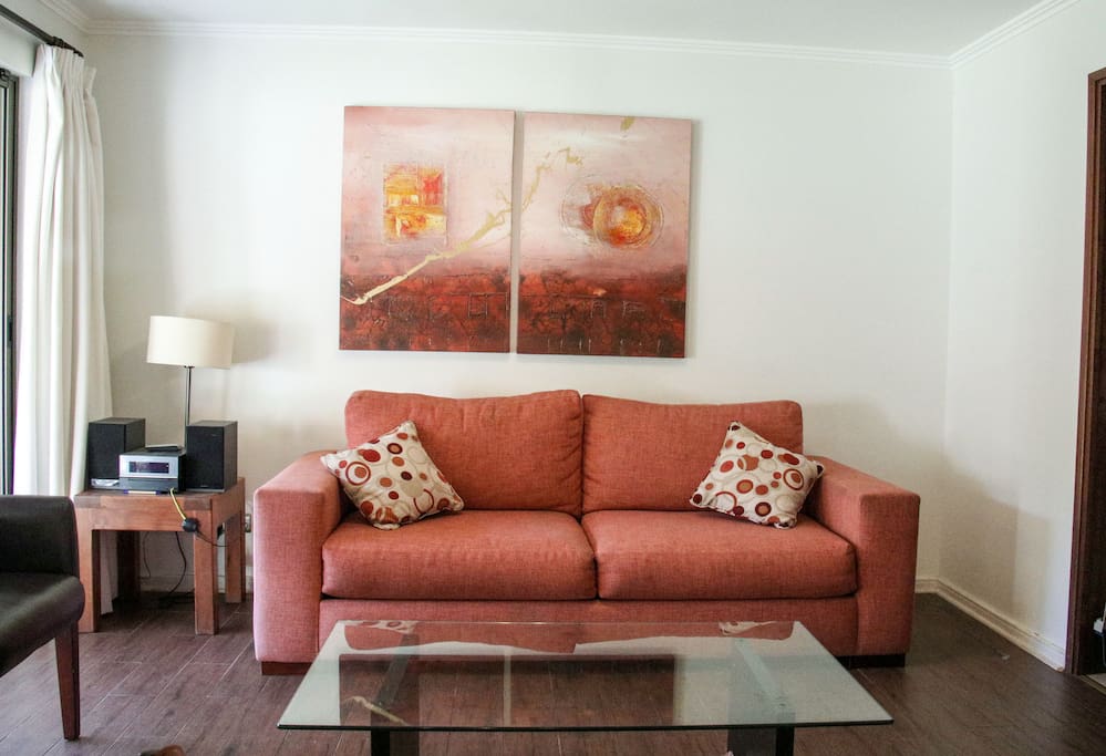 living room with a comfy two seat sofa