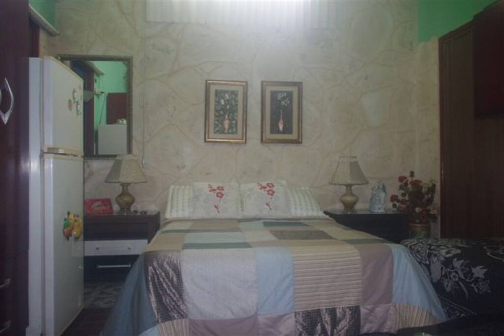 Una habitacion con todas sus nesecidades y mas.
