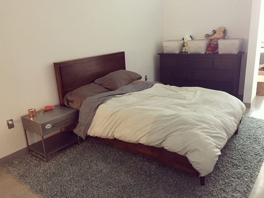 Open loft style bedroom area