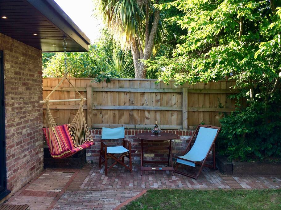 The patio.