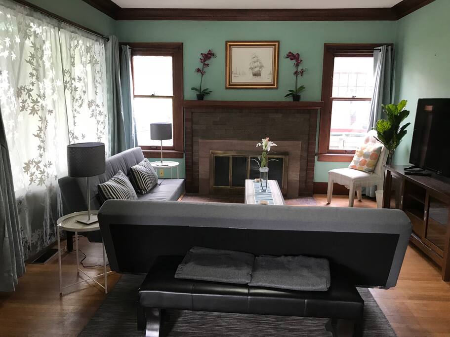 Living room with 2 sofa beds