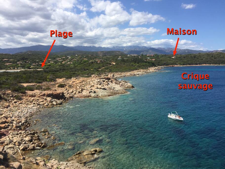 A 200m d'une crique sauvage avec un accès privé et 800m d'une plage de sable