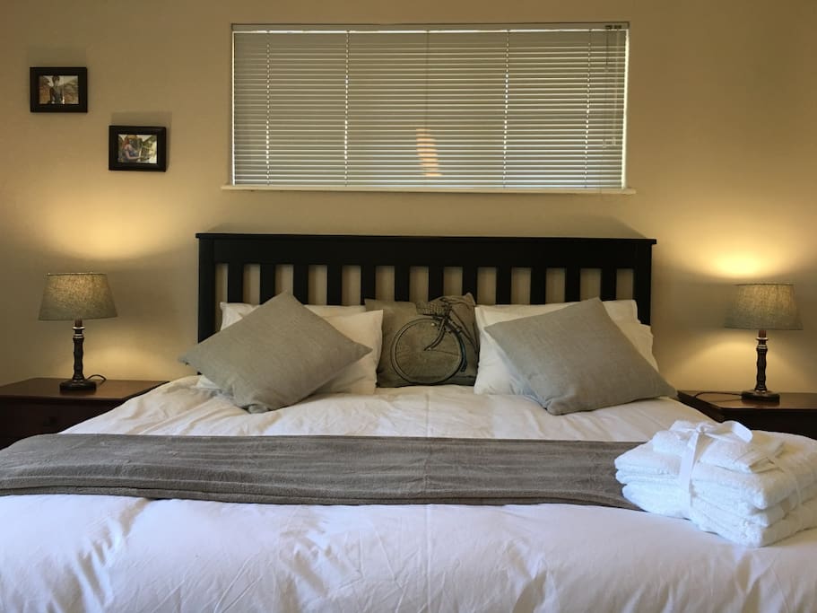 Primary bedroom with King size bed.