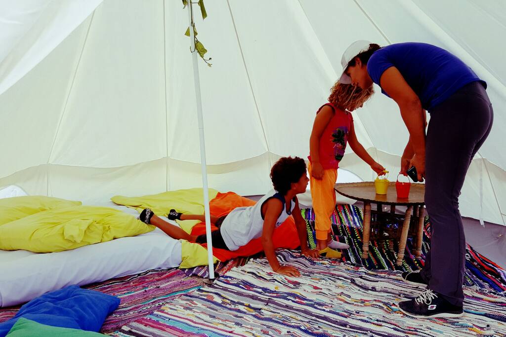 The tents are big enough for 4 people