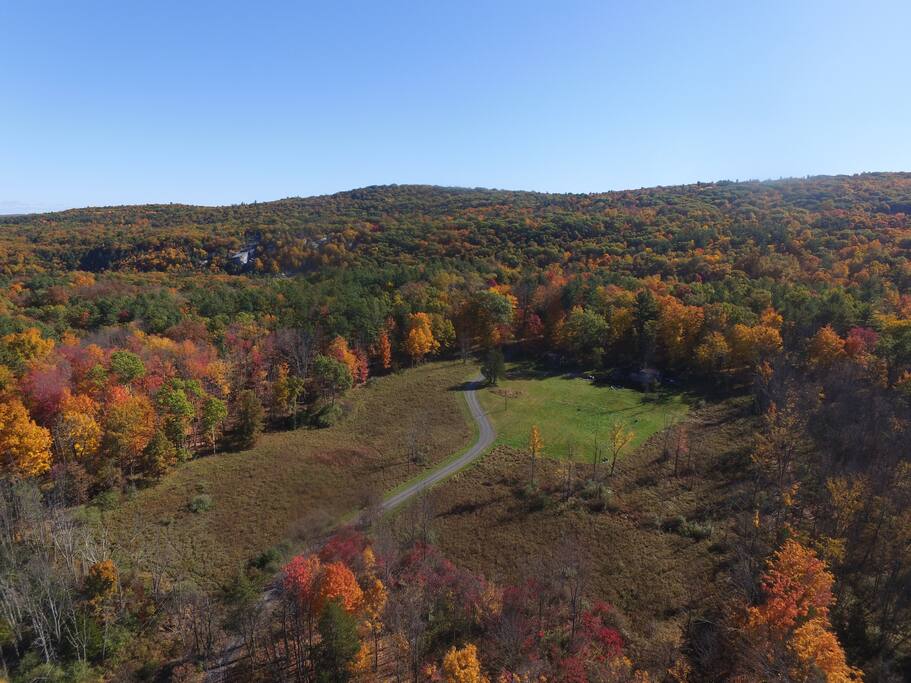 11 Acres of heaven. You will see the Table Rock climbing formation in the upper left corner of the photo, part of the Mohonk Preserve.
Foliage October 23, 2015