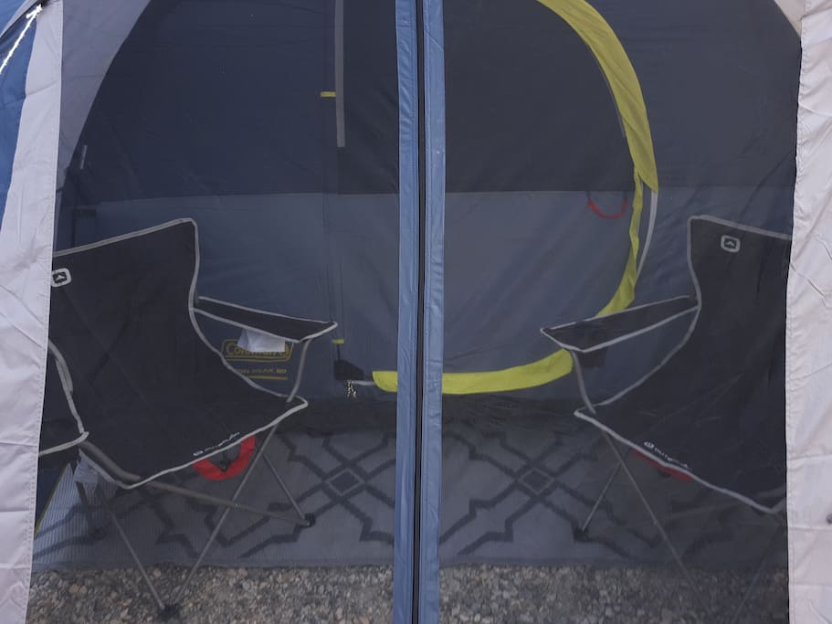 two camping chairs in the net