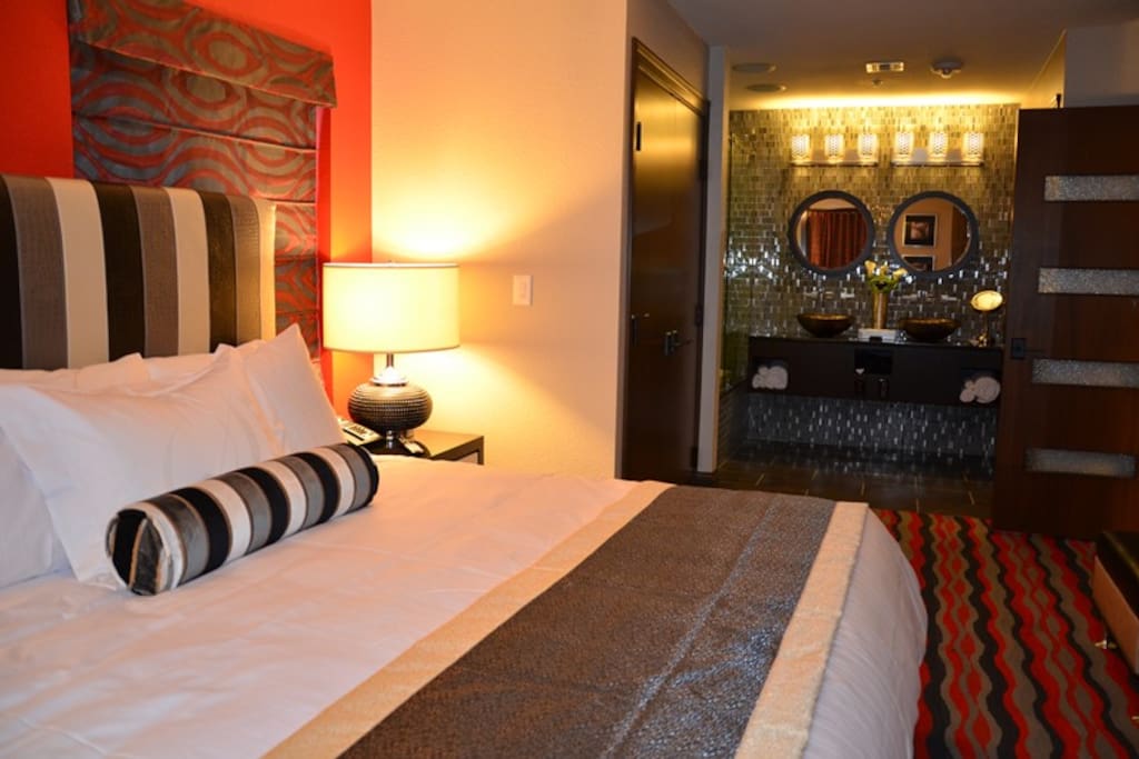 Example of bedroom decor -
furnishings may vary