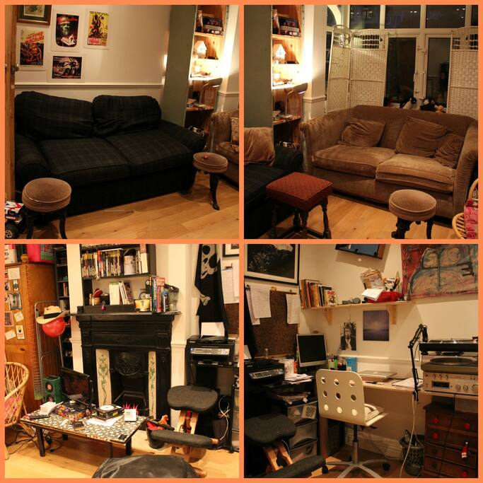 Living room and studio corner