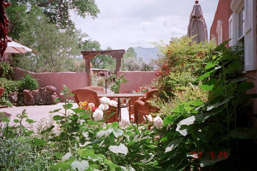 Patio facing Sandia Mountain