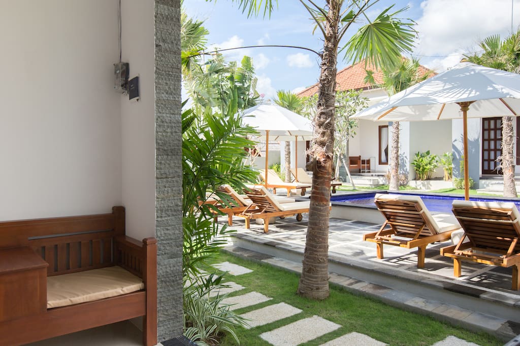 Your room balcony, simple chair to enjoy morning tea.
