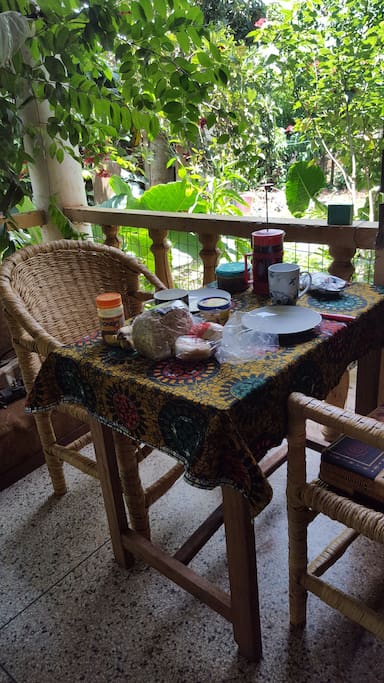 Enjoy your meal on our balcony