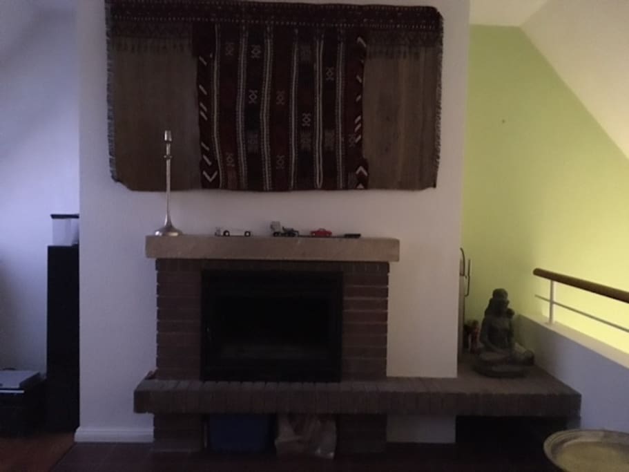 Wohnzimmer auf 2.Ebene mit Kamin