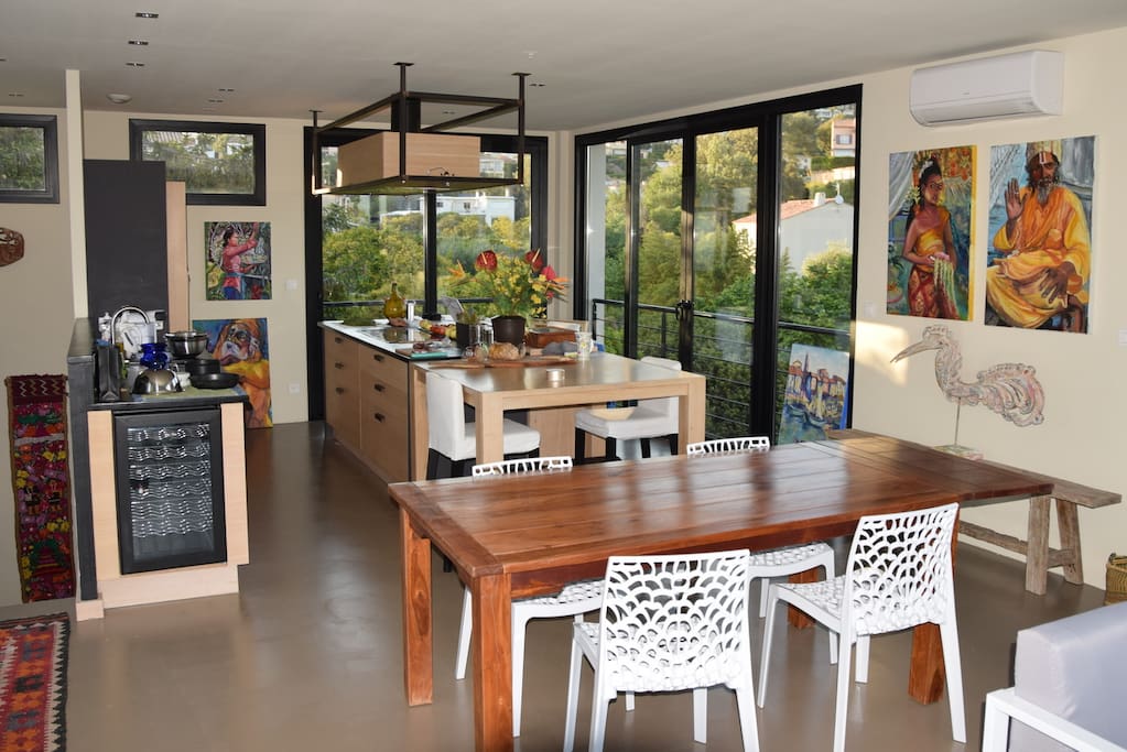 Main living space: Dining Table and Kitchen
