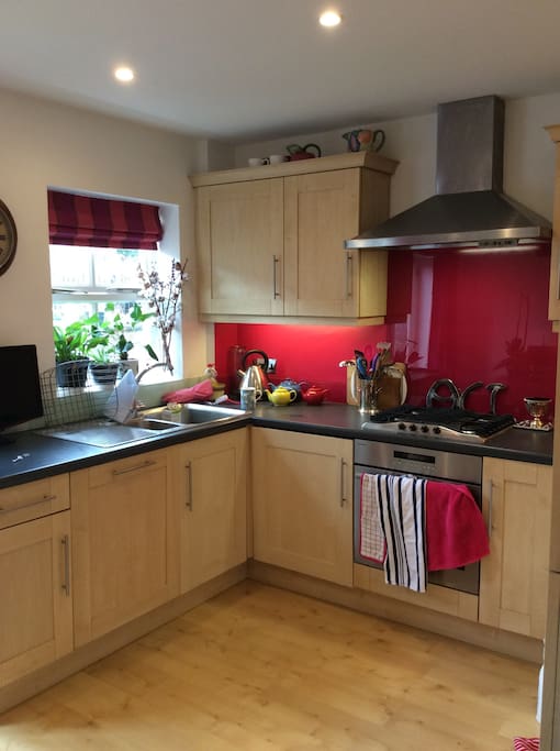 Bright kitchen overlooking the back garden.