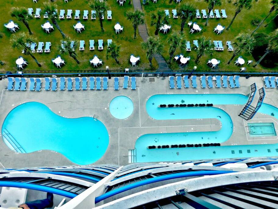 Outdoor pools from balcony