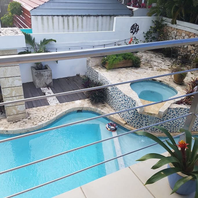 Pool view from second level terrace