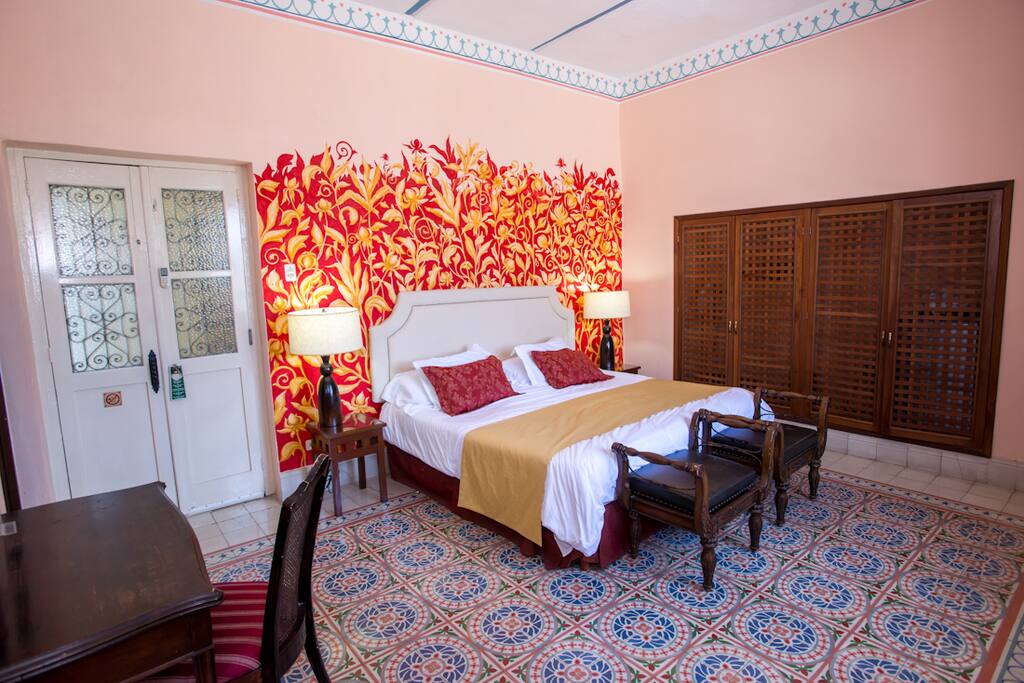 Antique furnishing and original handmade pasta floors and hand painted walls