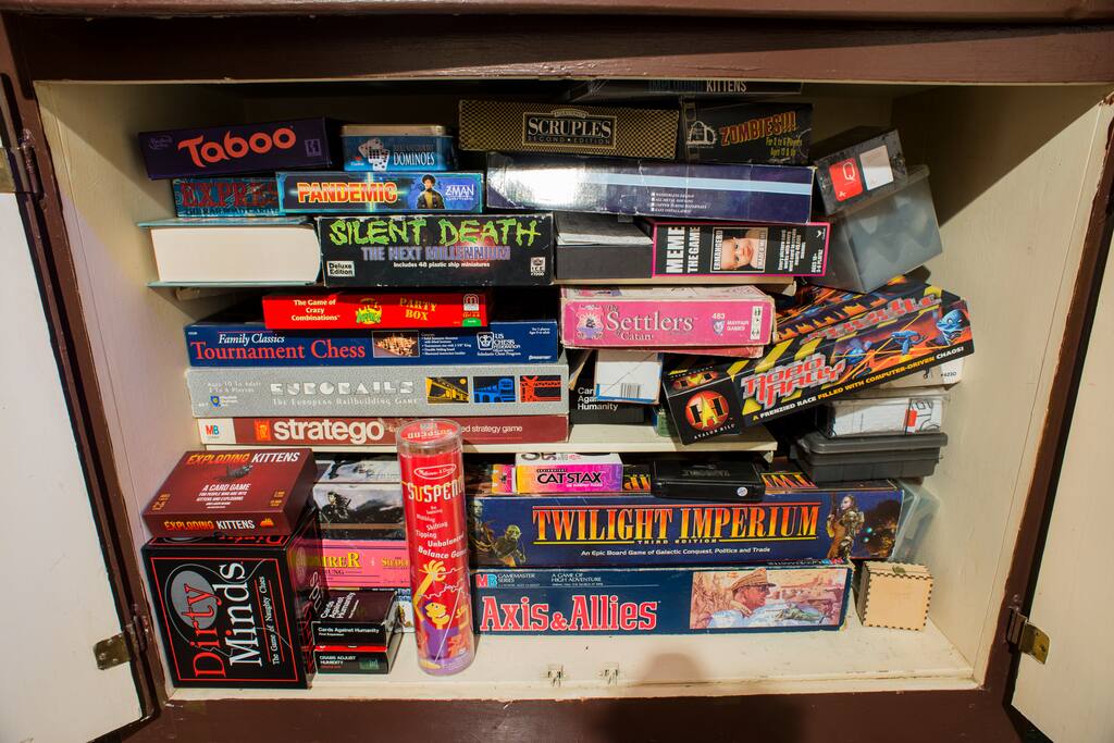 Board game selection is not a problem at the castle.