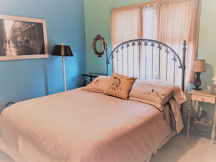 Blue Room with large closet, cable television
