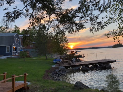 Lake-House  on water, East Lake, Near Waterville