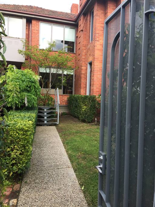 Front entry and garden.