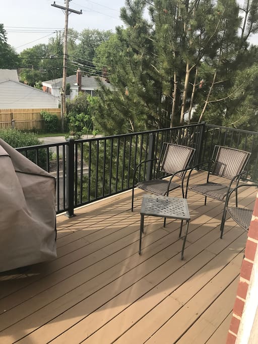 Balcony with grill, have extra chairs if needed