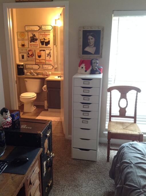 Attached bathroom. -with authentic Irish decor :)