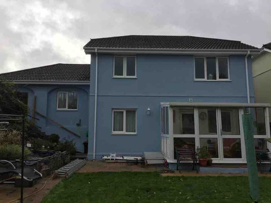 Back of newly painted house